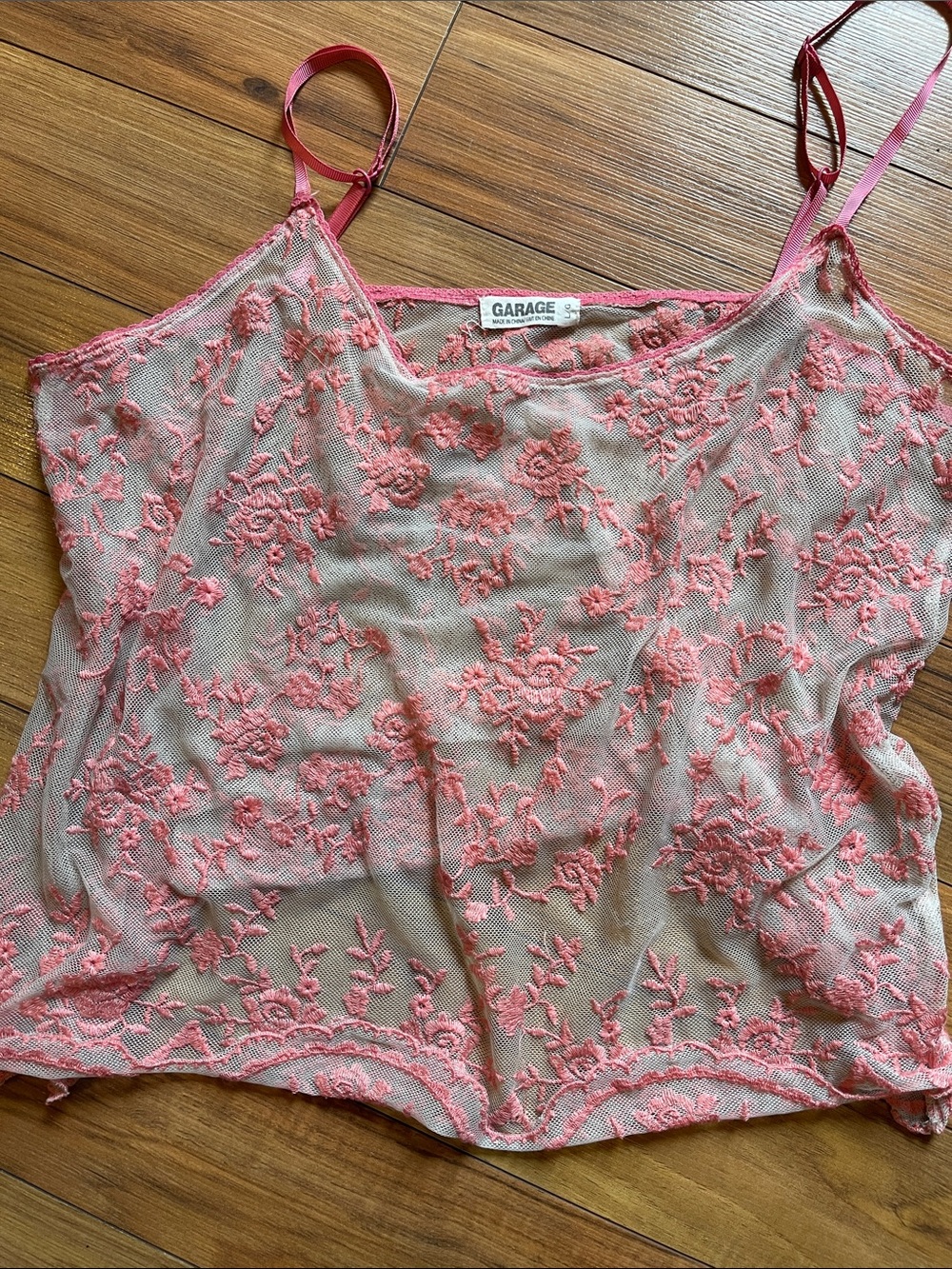 Garage Floral Cami in Pink & Gray Size large Like New